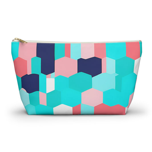 Cute Pink and Blue Accessory Pouch w T-bottom