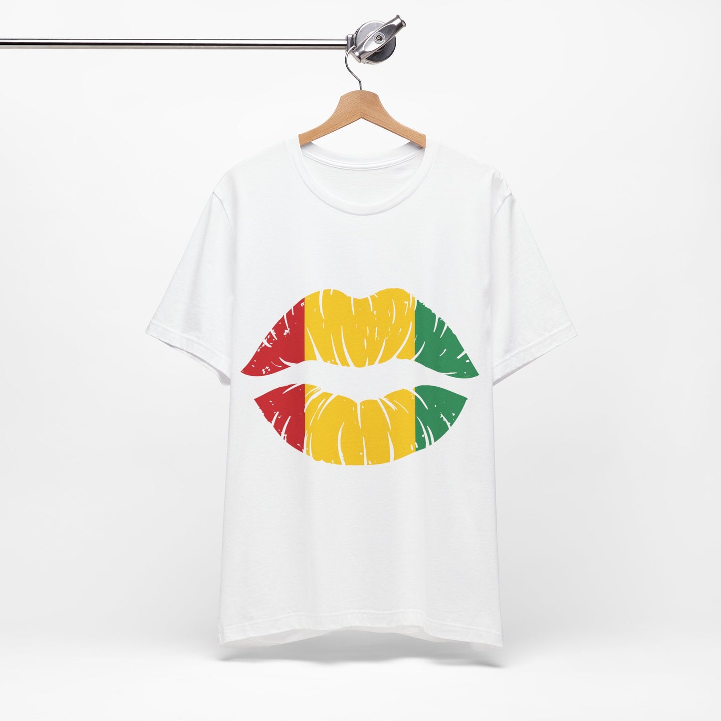 Cute Trendy Top with Red, Grenn and Yellow Lips Unisex Jersey Short Sleeve Tee