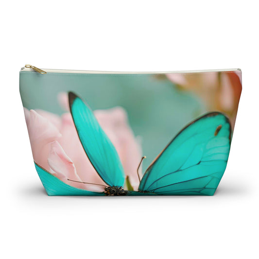 Butterfly Accessory Pouch w T-bottom Floral Pattern