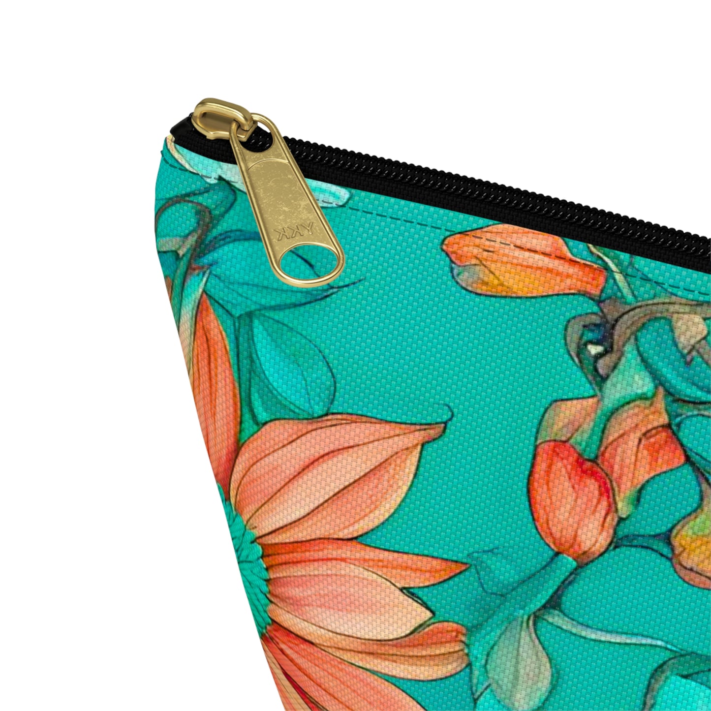 Floral Accessory Pouch/Make-up Bag wide T-bottom