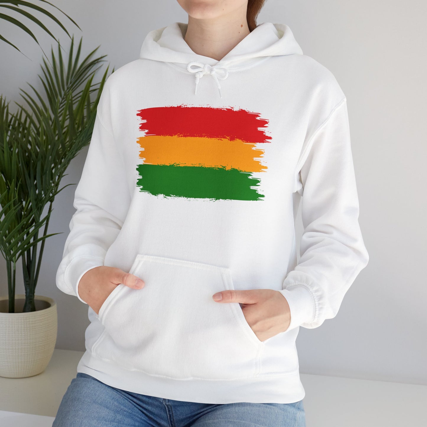 African Print Red Green and Yellow Unisex Heavy Blend™ Hooded Sweatshirt