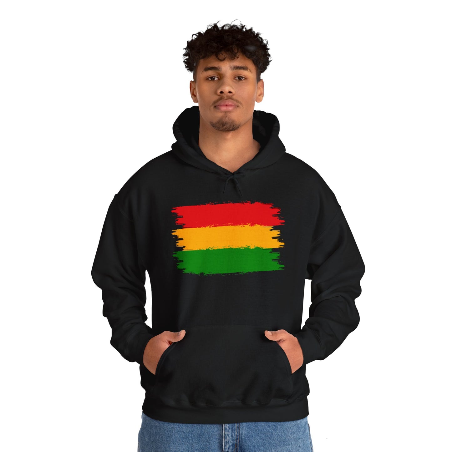 African Print Red Green and Yellow Unisex Heavy Blend™ Hooded Sweatshirt