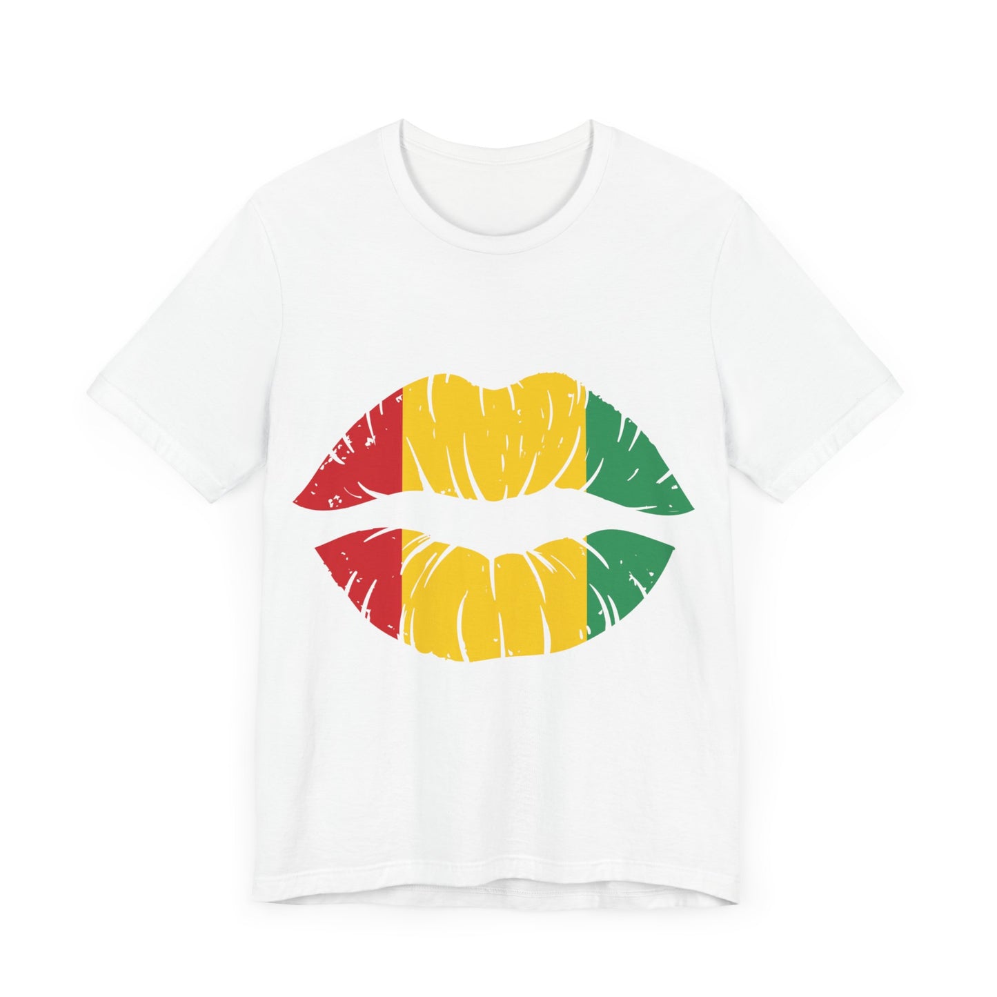 Cute Trendy Top with Red, Grenn and Yellow Lips Unisex Jersey Short Sleeve Tee