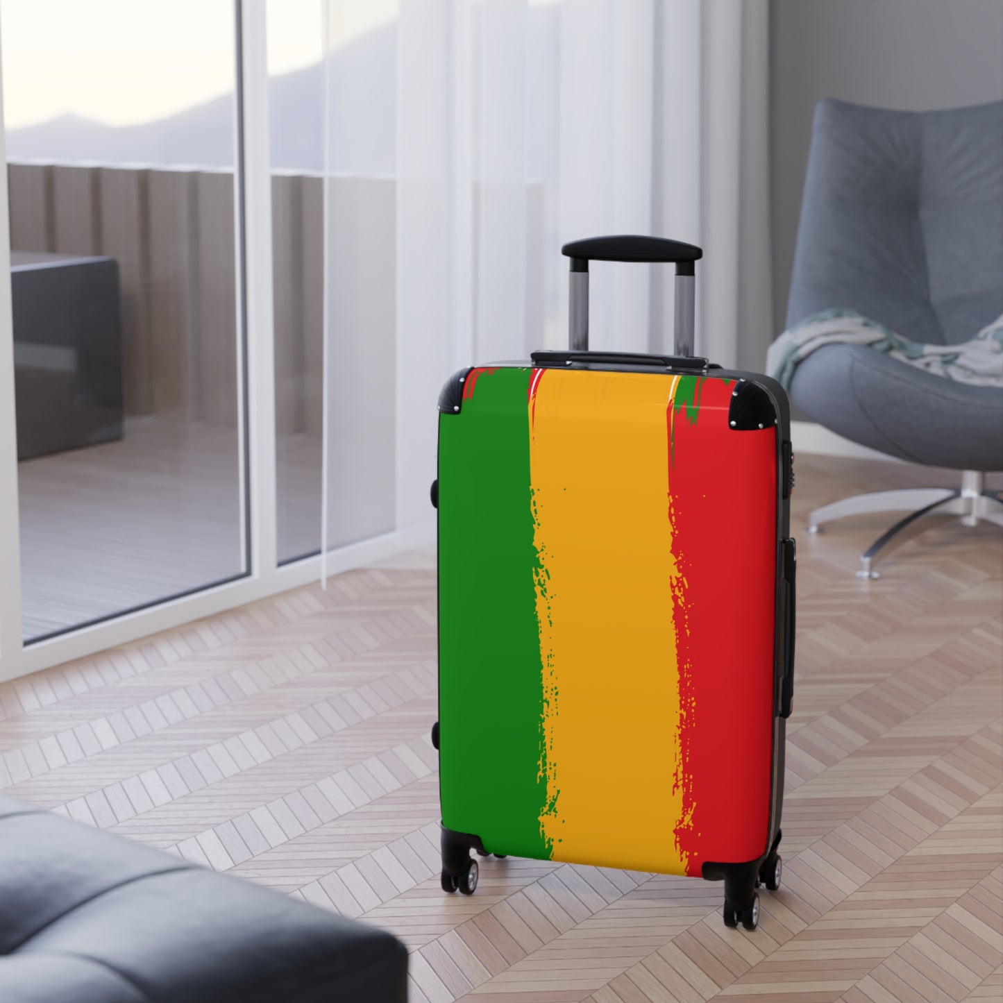 Red Green and Yellow Suitcase