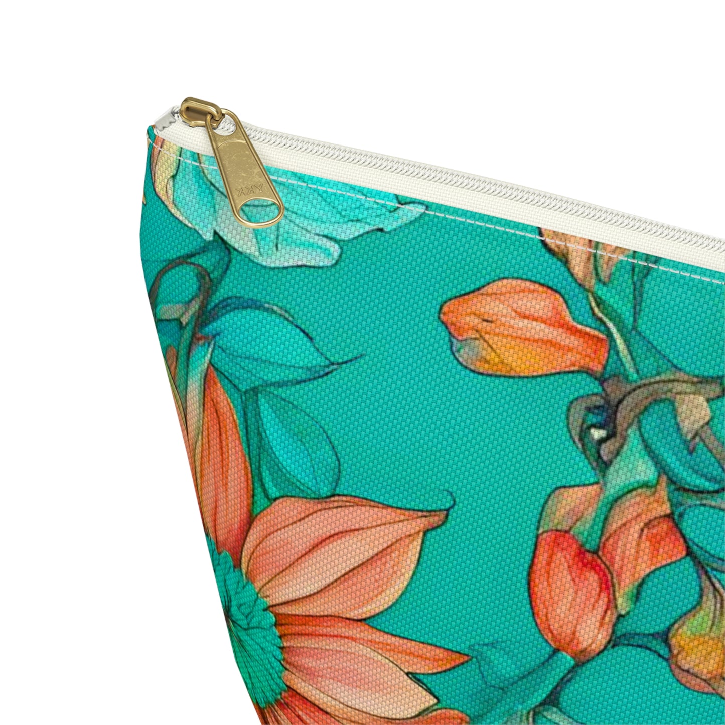 Floral Accessory Pouch/Make-up Bag wide T-bottom