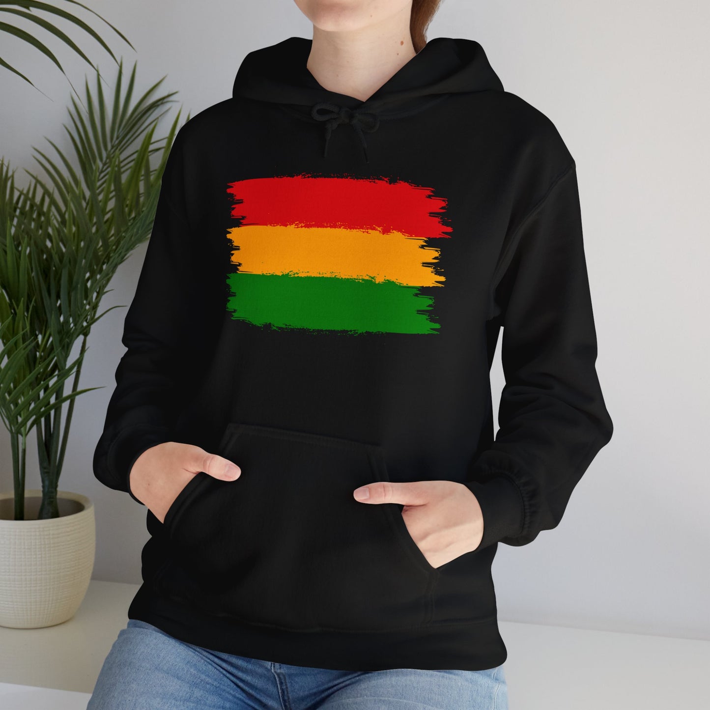 African Print Red Green and Yellow Unisex Heavy Blend™ Hooded Sweatshirt