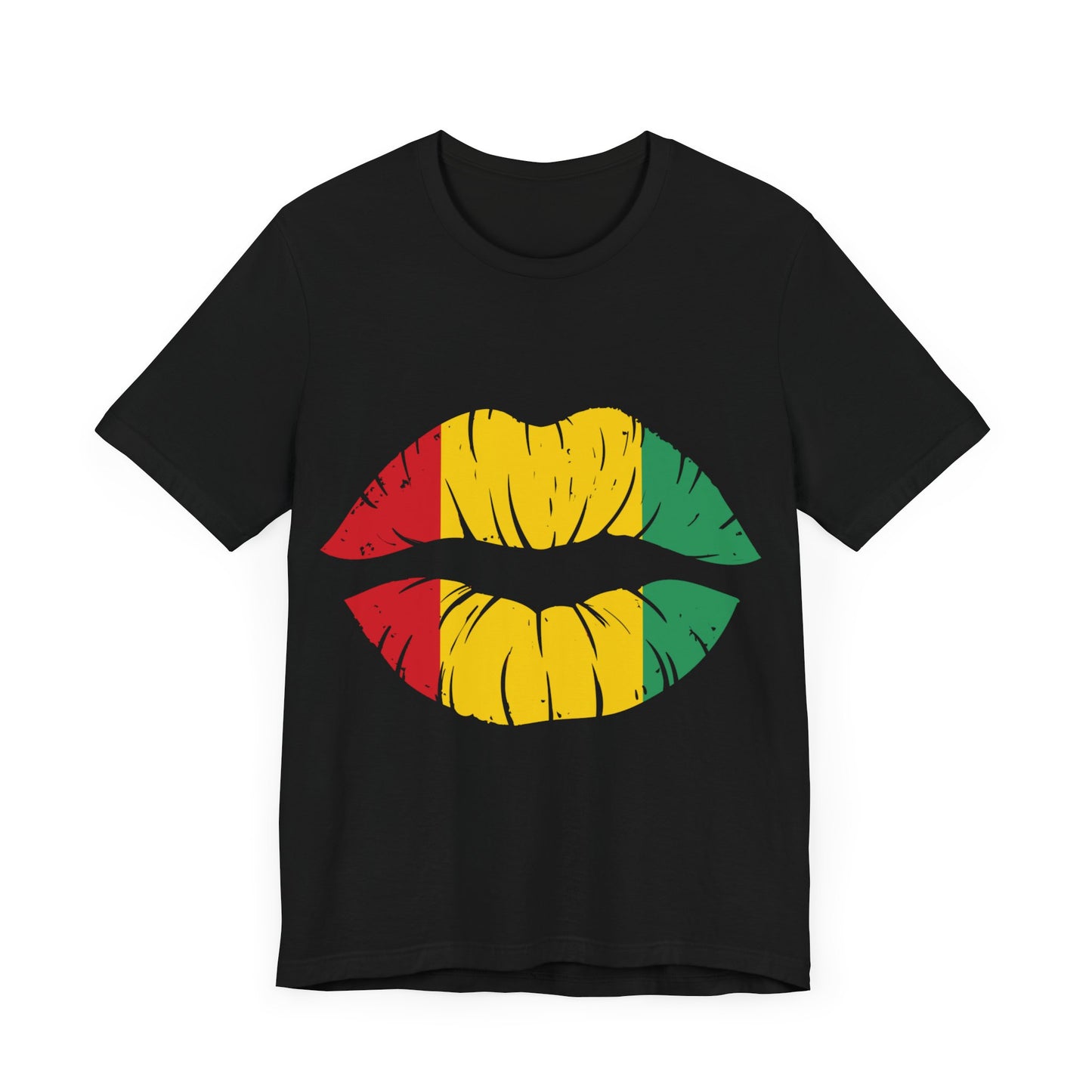 Cute Trendy Top with Red, Grenn and Yellow Lips Unisex Jersey Short Sleeve Tee