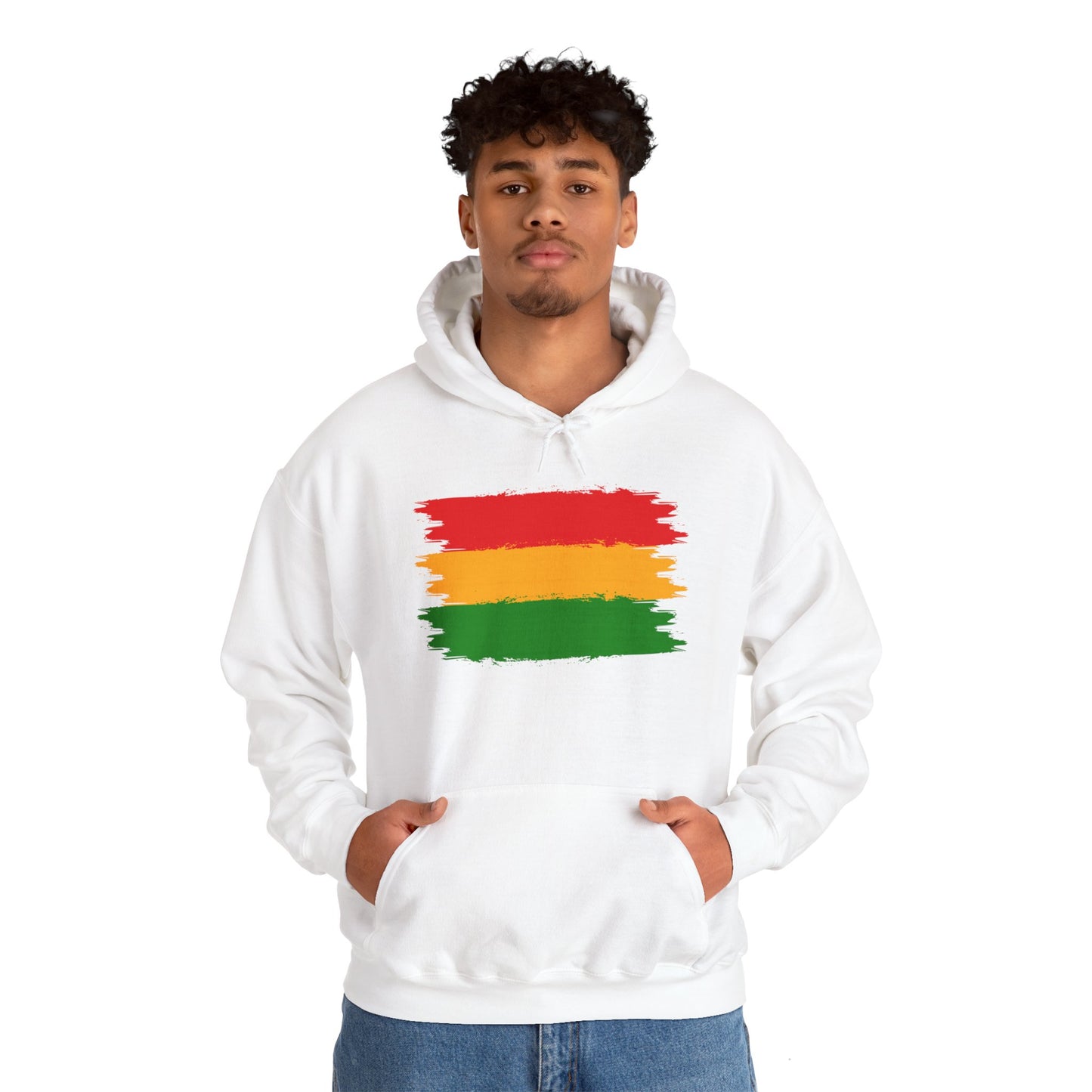 African Print Red Green and Yellow Unisex Heavy Blend™ Hooded Sweatshirt