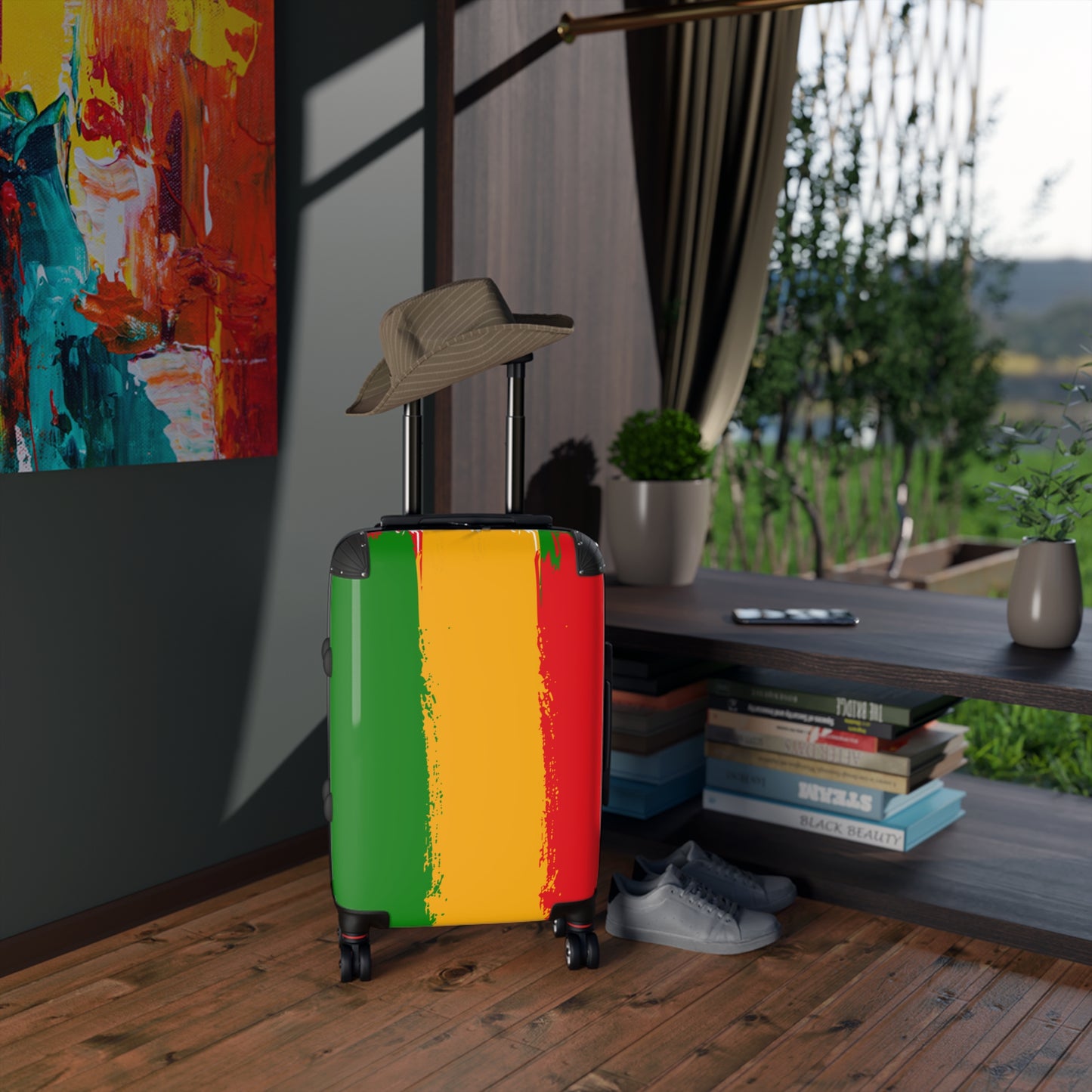 Red Green and Yellow Suitcase