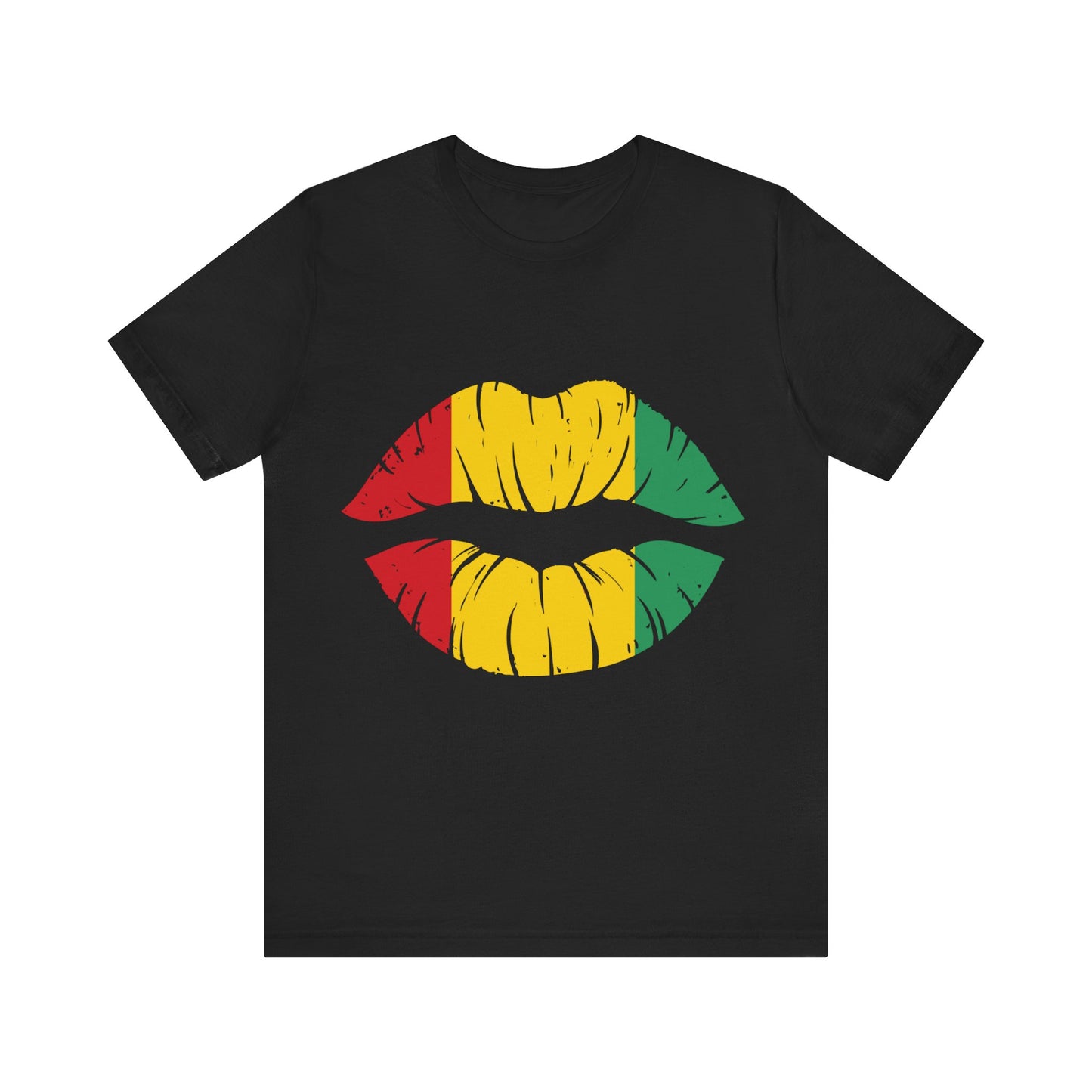 Cute Trendy Top with Red, Grenn and Yellow Lips Unisex Jersey Short Sleeve Tee