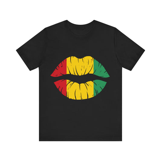 Cute Trendy Top with Red, Grenn and Yellow Lips Unisex Jersey Short Sleeve Tee