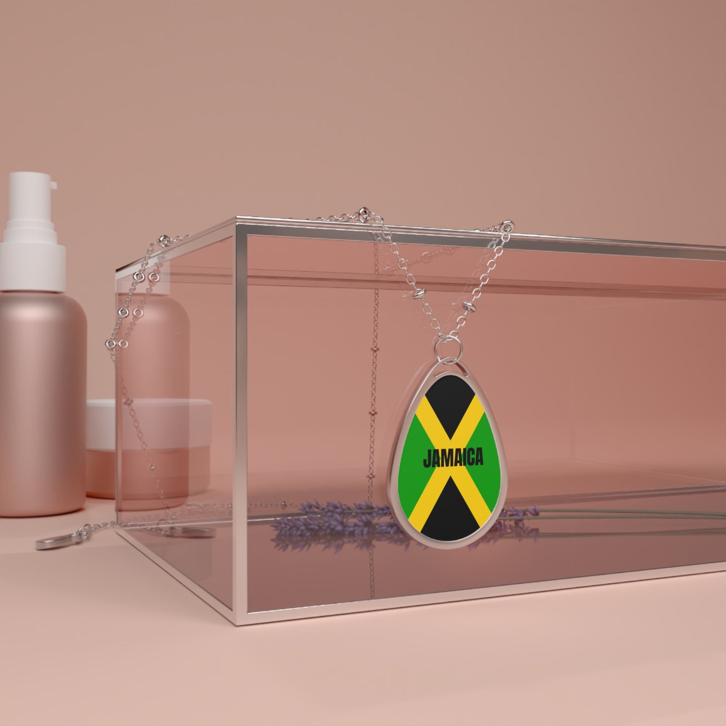 Jamaica Flag Oval Necklace