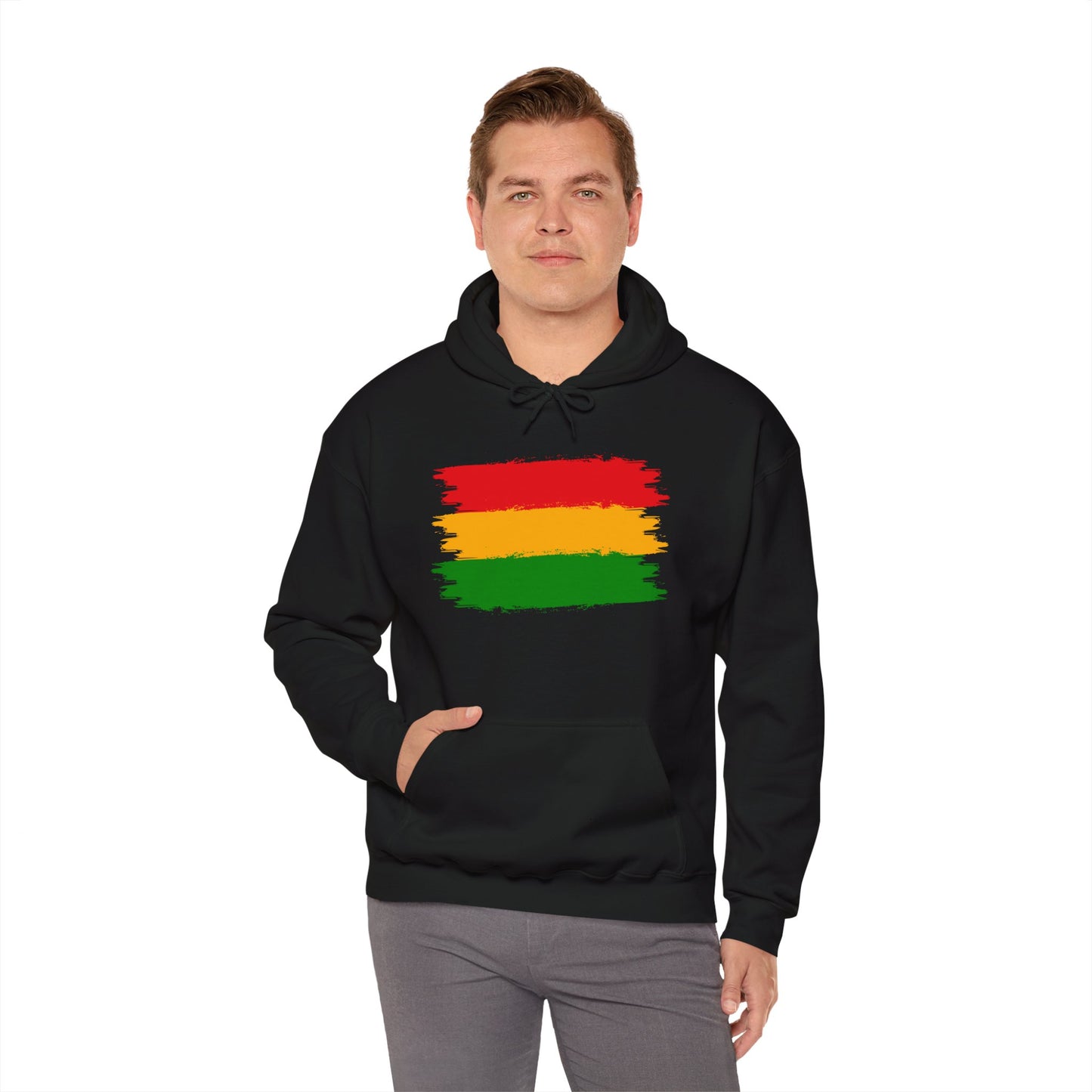 African Print Red Green and Yellow Unisex Heavy Blend™ Hooded Sweatshirt