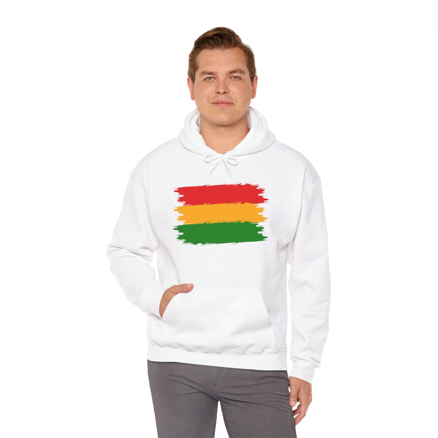 African Print Red Green and Yellow Unisex Heavy Blend™ Hooded Sweatshirt