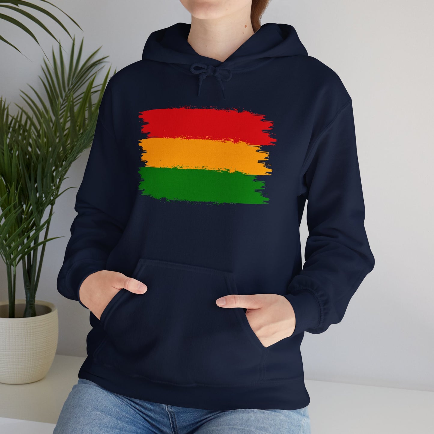 African Print Red Green and Yellow Unisex Heavy Blend™ Hooded Sweatshirt