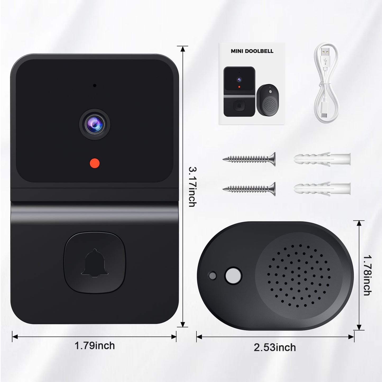 Wireless Doorbell WiFi Outdoor HD Camera Security Doorbell