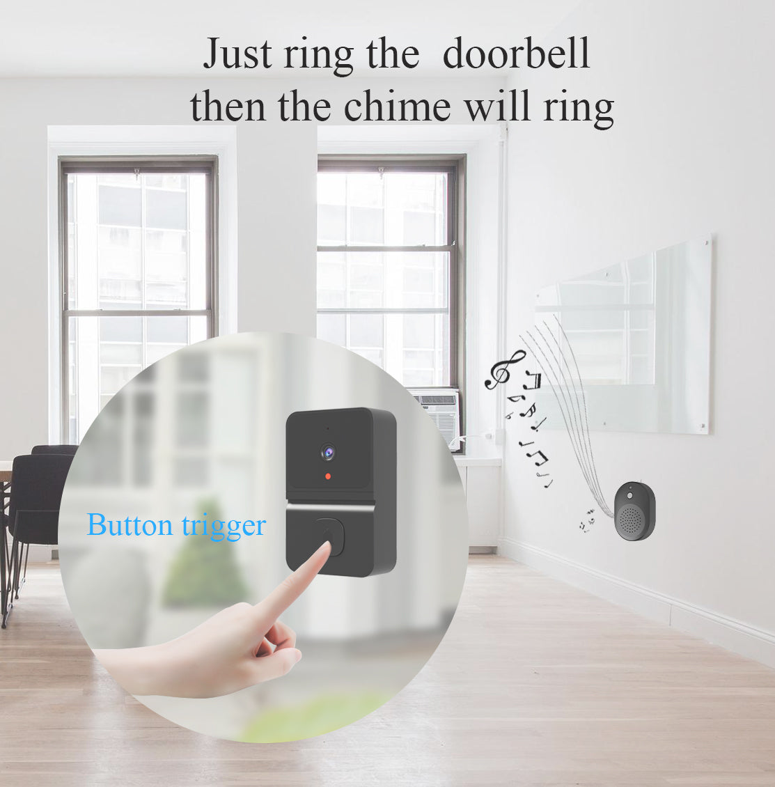 Wireless Doorbell WiFi Outdoor HD Camera Security Doorbell