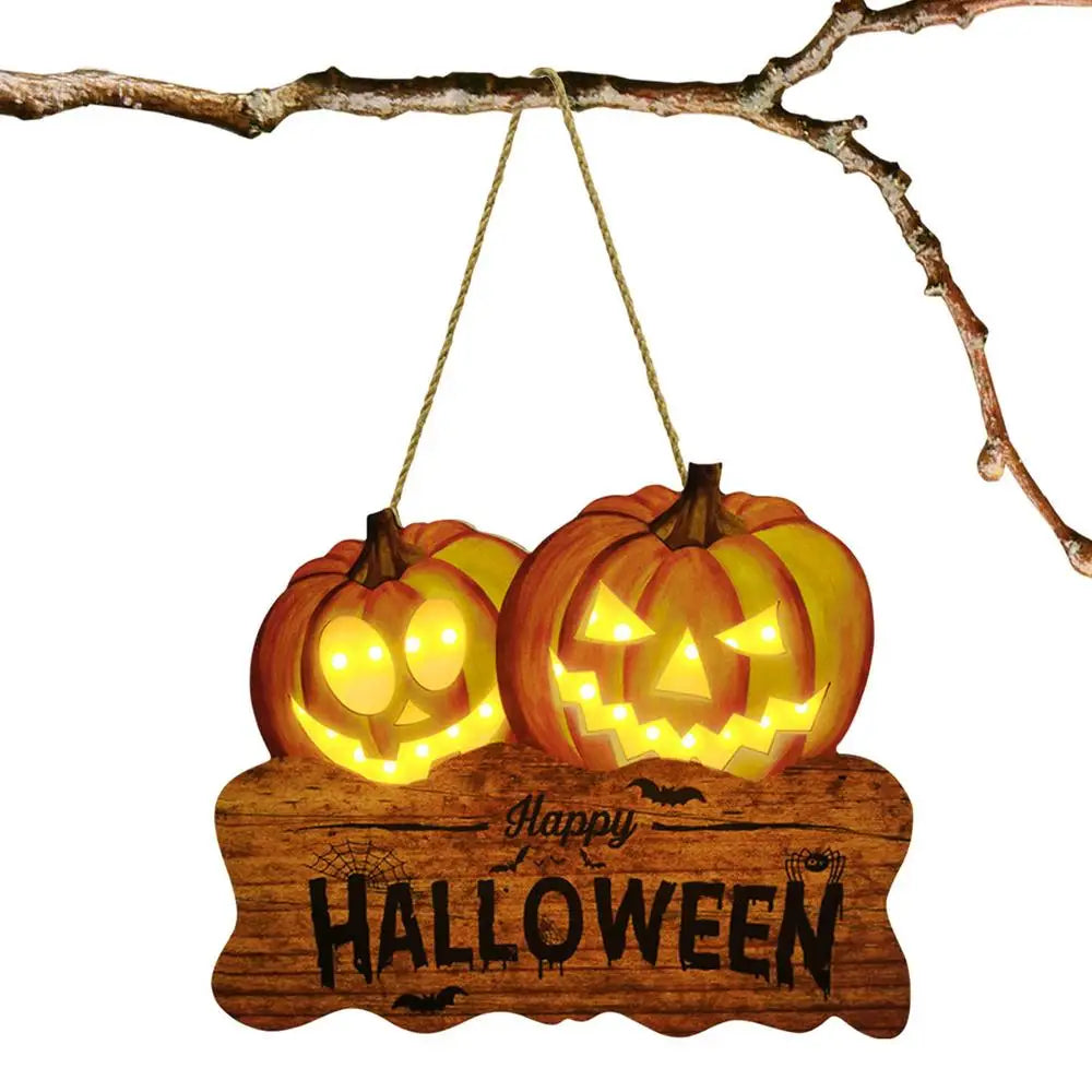 Halloween Decoration LED Light Door Hanging Welcome Sign