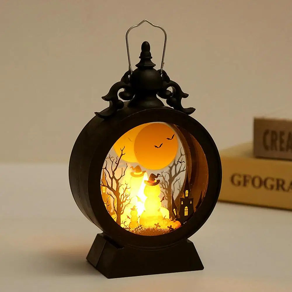 Halloween Lantern Witch Pumpkin LED Light Gothic