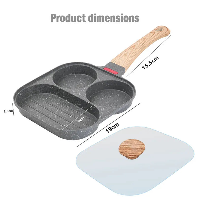 3 in 1 Kitchen Frying Pot/Pan Non-Stick