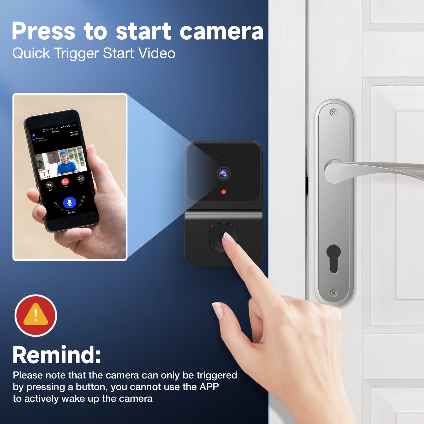 Wireless Doorbell WiFi Outdoor HD Camera Security Doorbell