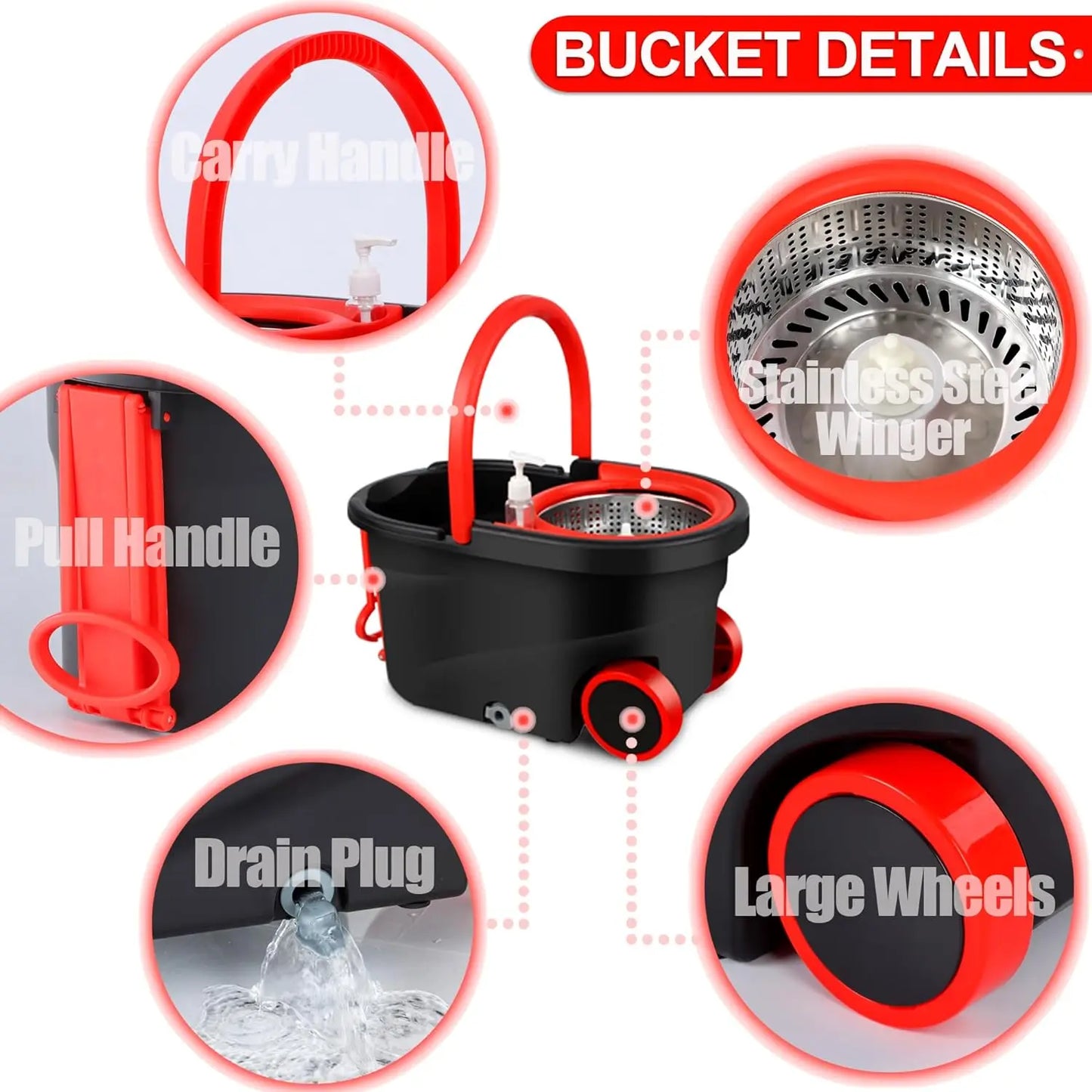 360° Spin Mop Bucket Sets Wrings System