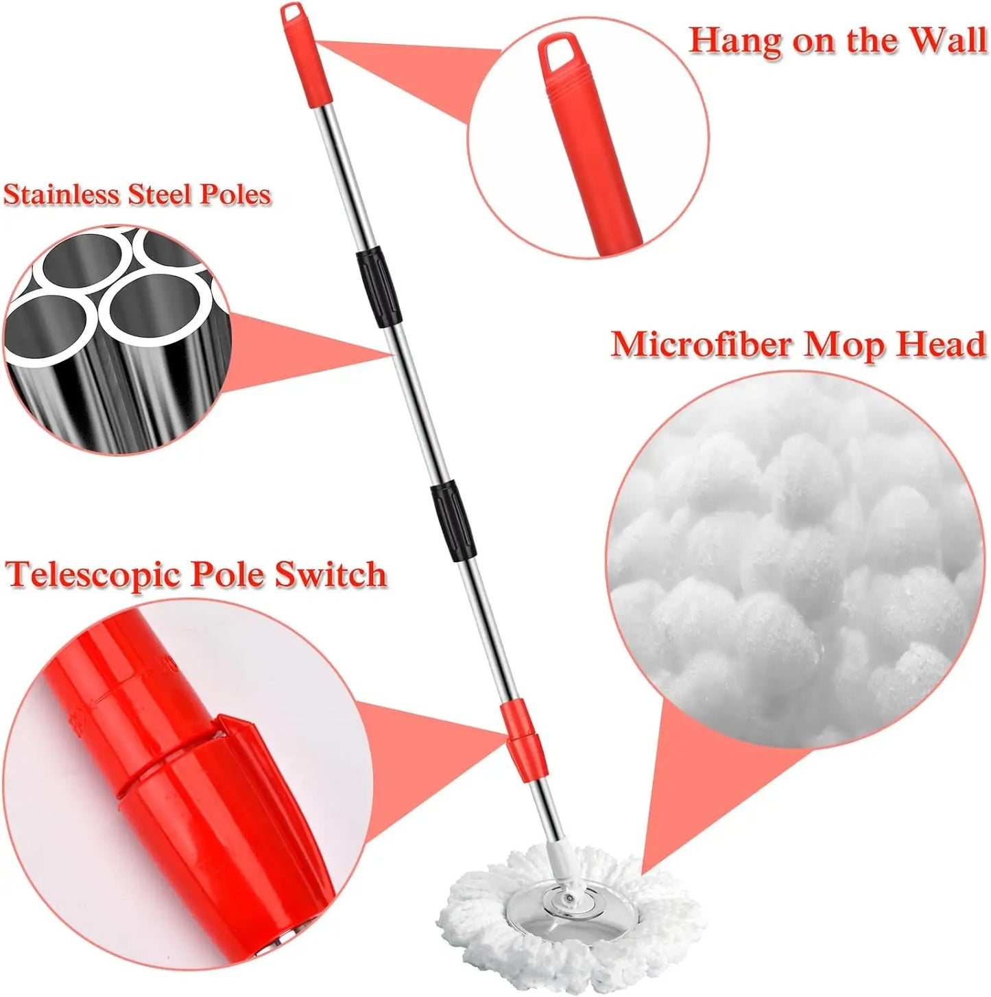 360° Spin Mop Bucket Sets Wrings System