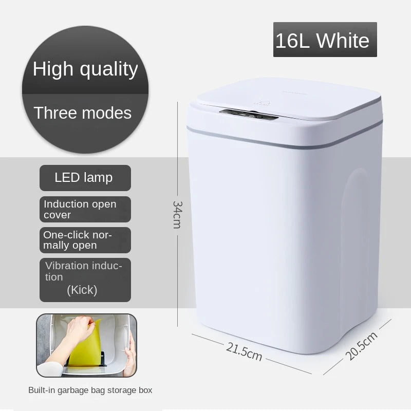 Automatic Sensor Trash Can Electric Touchless Smart Bin 16L