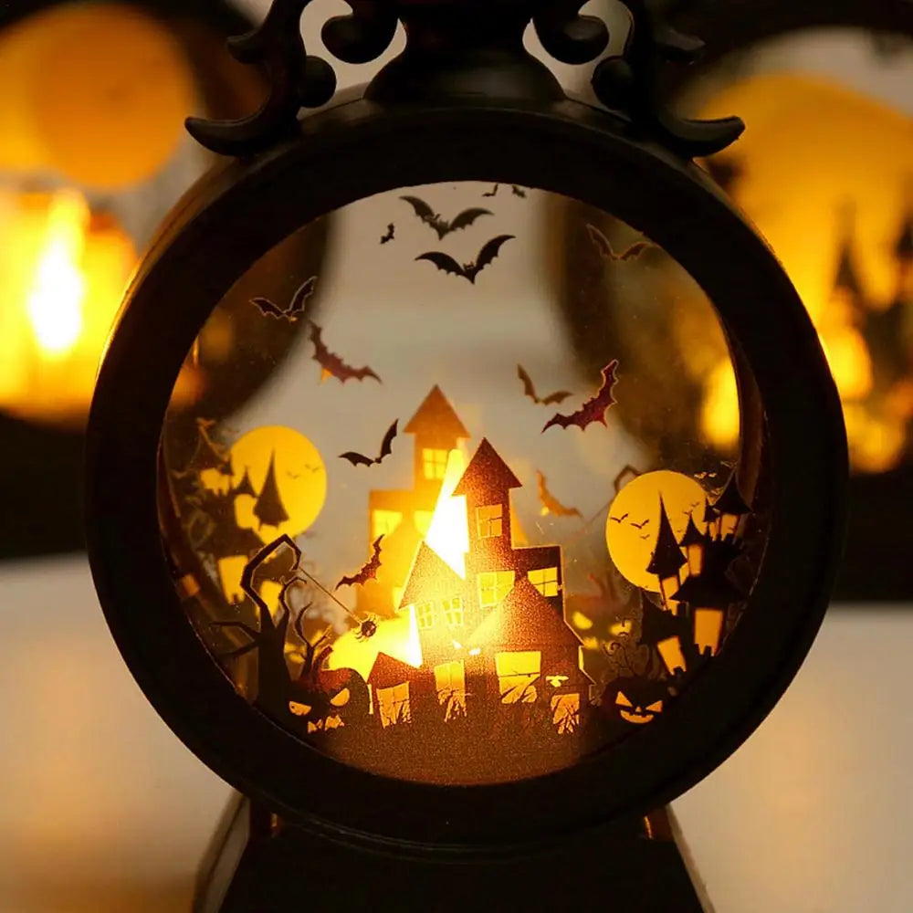 Halloween Lantern Witch Pumpkin LED Light Gothic