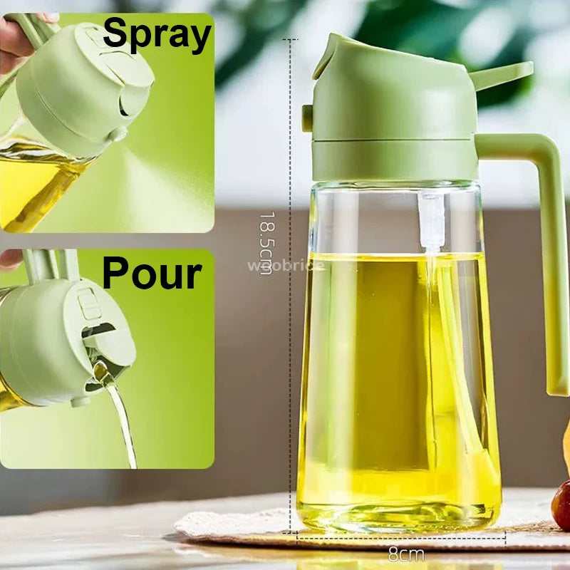 2 in 1 Pour Spray Sprayer Kitchen Fryer Air Spray Oil Dispenser Bottle