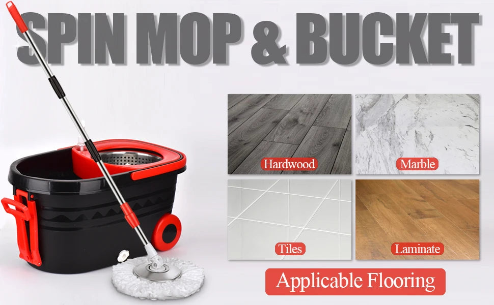 360° Spin Mop Bucket Sets Wrings System