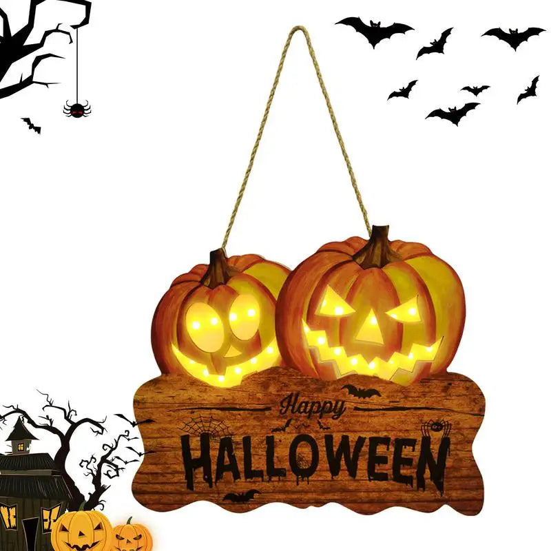 Halloween Decoration LED Light Door Hanging Welcome Sign