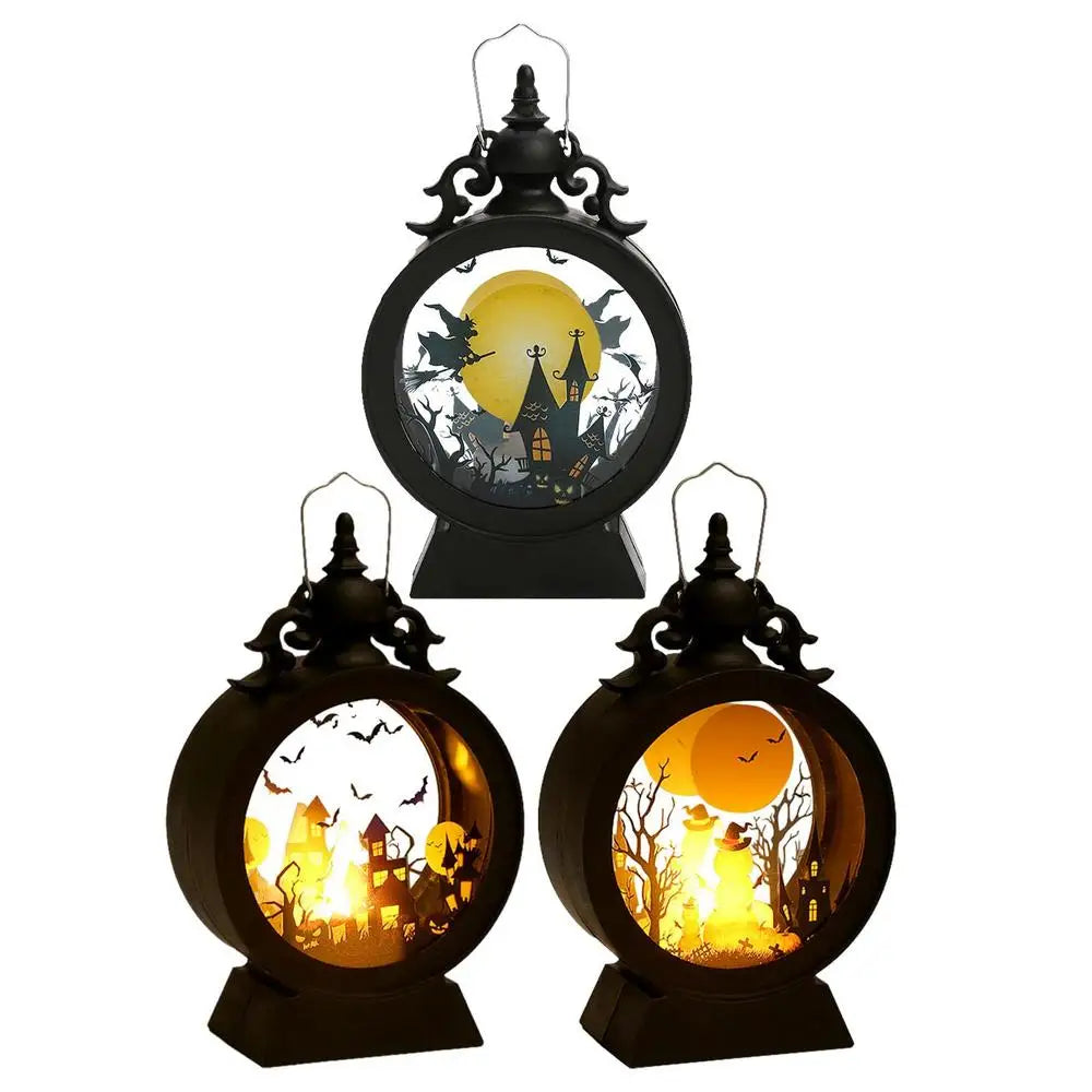 Halloween Lantern Witch Pumpkin LED Light Gothic