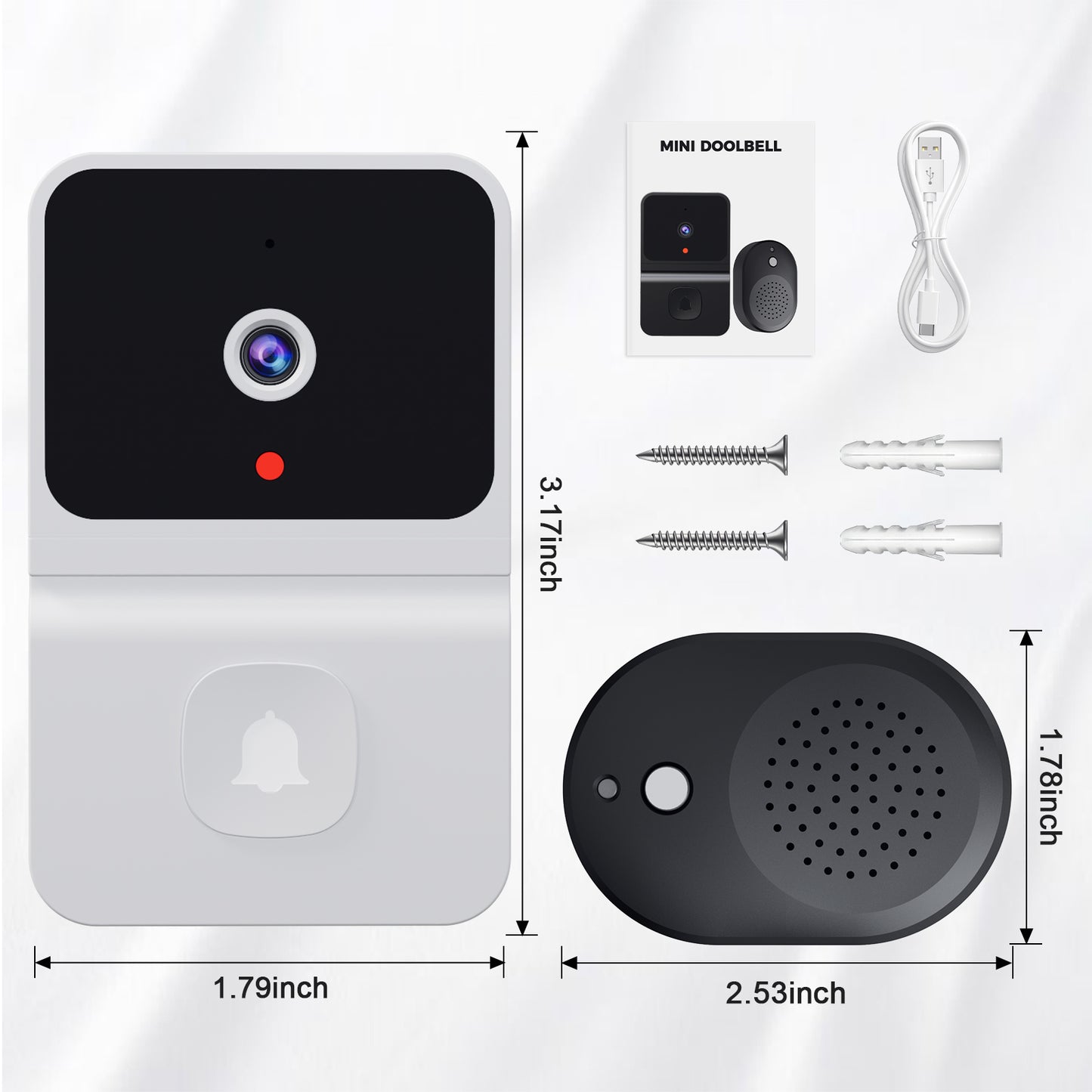 Wireless Doorbell WiFi Outdoor HD Camera Security Doorbell