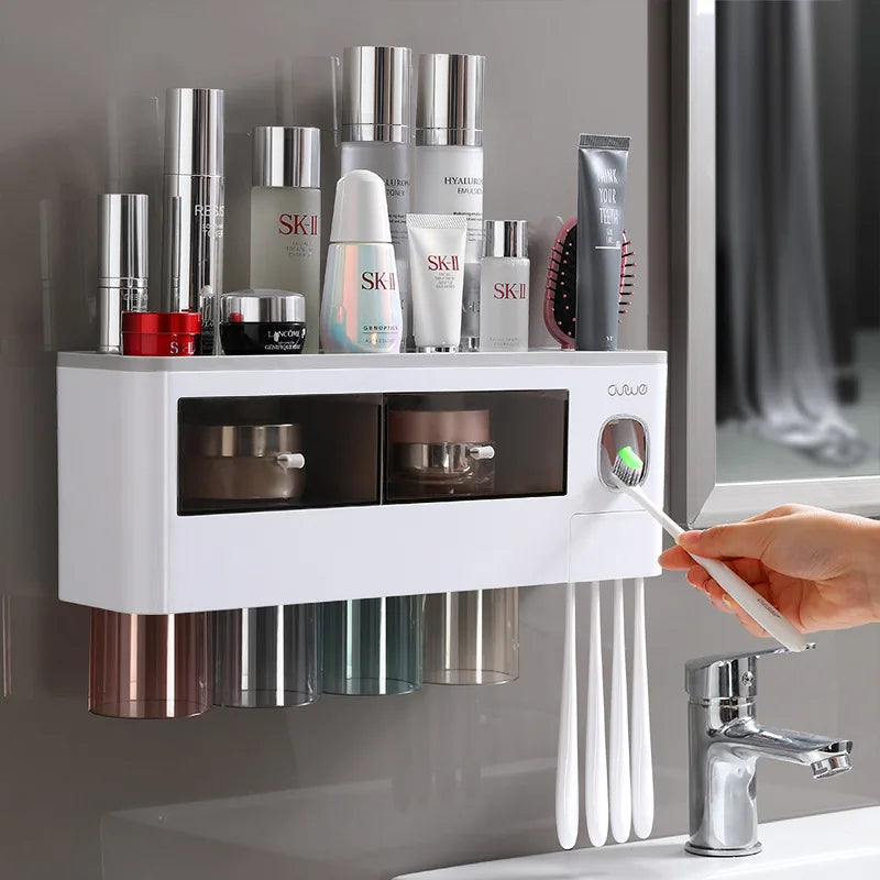 Automatic Toothpaste Dispenser/Holder Squeezer Storage Rack