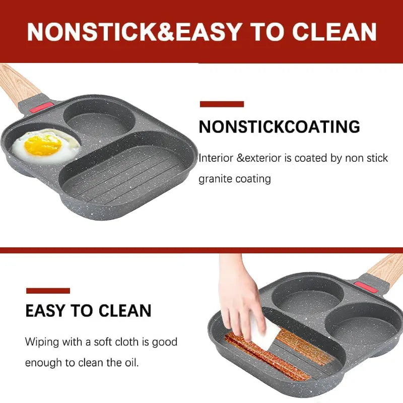 3 in 1 Kitchen Frying Pot/Pan Non-Stick