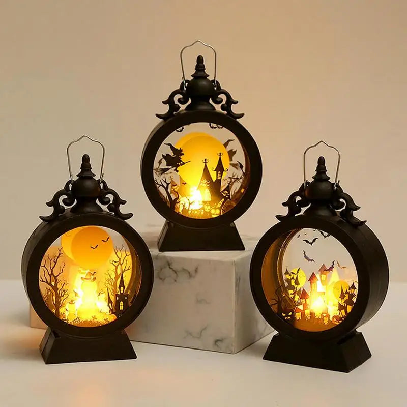 Halloween Lantern Witch Pumpkin LED Light Gothic