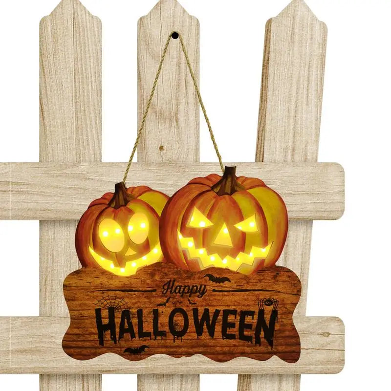 Halloween Decoration LED Light Door Hanging Welcome Sign