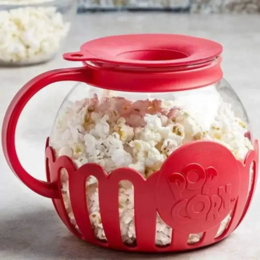 Microwave Glass Popcorn Popper with Silicone Lid